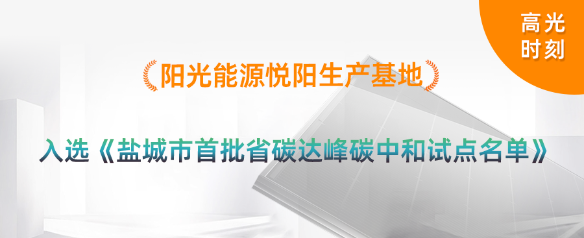 高光時刻 | 陽光能源悅陽基地入選首批江蘇省碳達(dá)峰碳中和試點名單